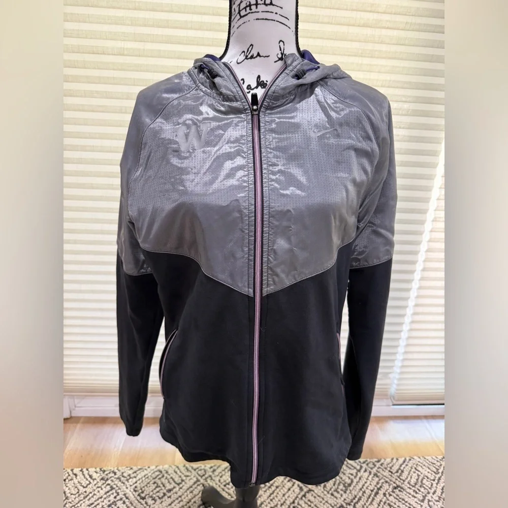 Nike  Black and Gray Hooded Jacket University of Washington